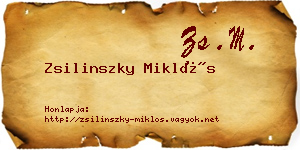 Zsilinszky Miklós névjegykártya