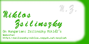 miklos zsilinszky business card